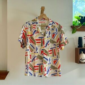 Vintage Geometric Print Shirt